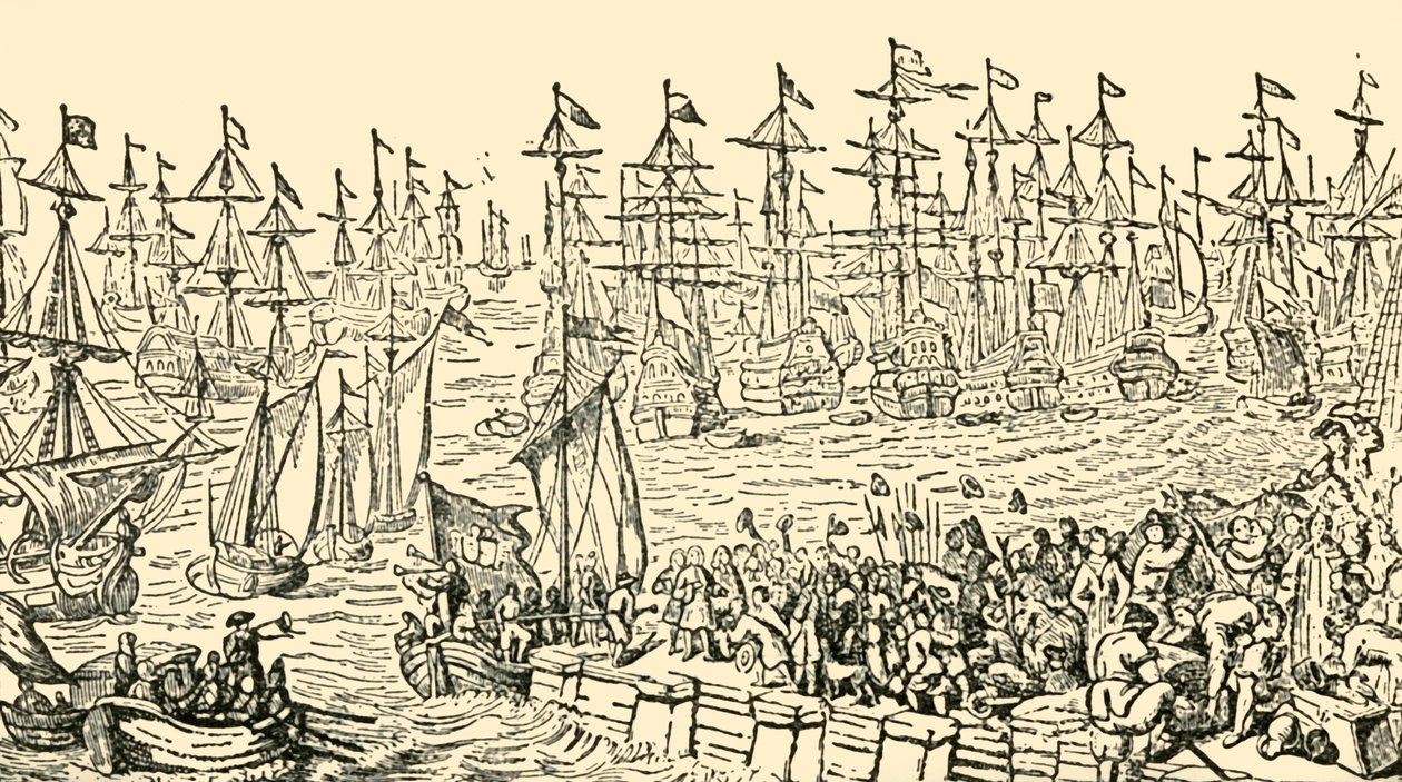 صعود وليام أورانج من هولندا إلى إنجلترا ، 1688 ، c1930. بواسطة غير معروف