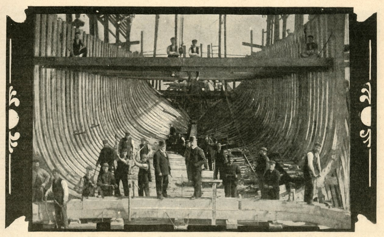 السفينة الإنجليزية ، Discovery ، On The Stocks ، 1901. بواسطة غير معروف
