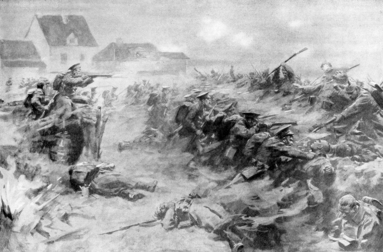 قام الإنجليز بدفع الألمان إلى جبهة إبرس ، بلجيكا ، 11 نوفمبر 1914 ، 1926 بواسطة غير معروف