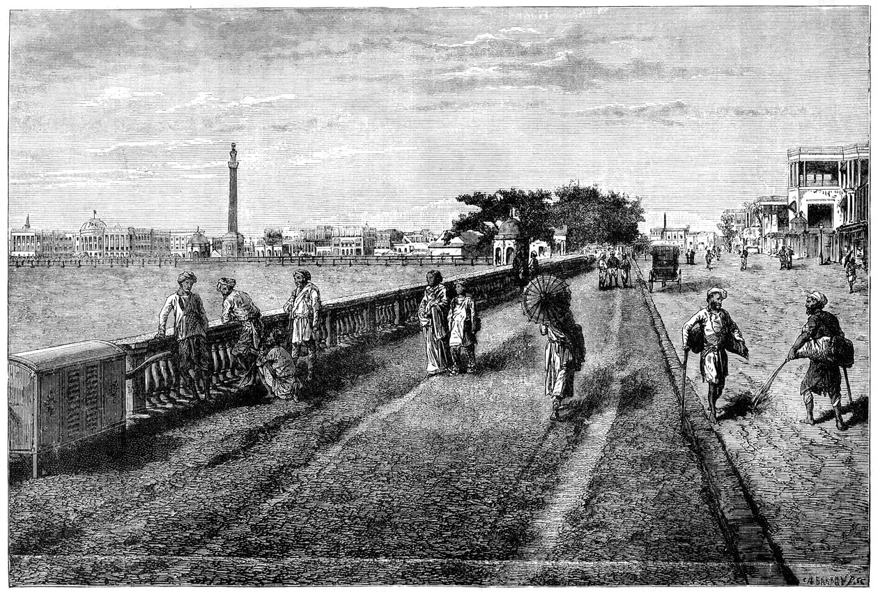 The Esplanade and Government House ، كالكوتا ، الهند ، القرن التاسع عشر بواسطة غير معروف
