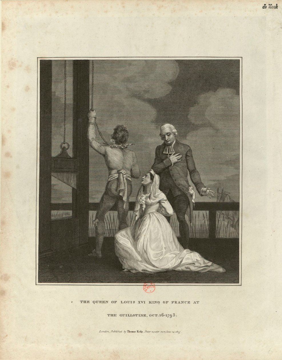 إعدام ماري أنطوانيت في 16 أكتوبر 1793 ، 1815. بواسطة غير معروف