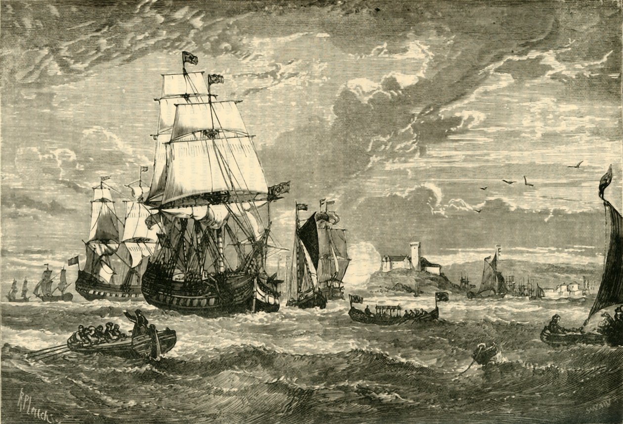 الأسطول الأول لشركة الهند الشرقية مغادرة وولويتش ، 1601 ، 1890. بواسطة غير معروف