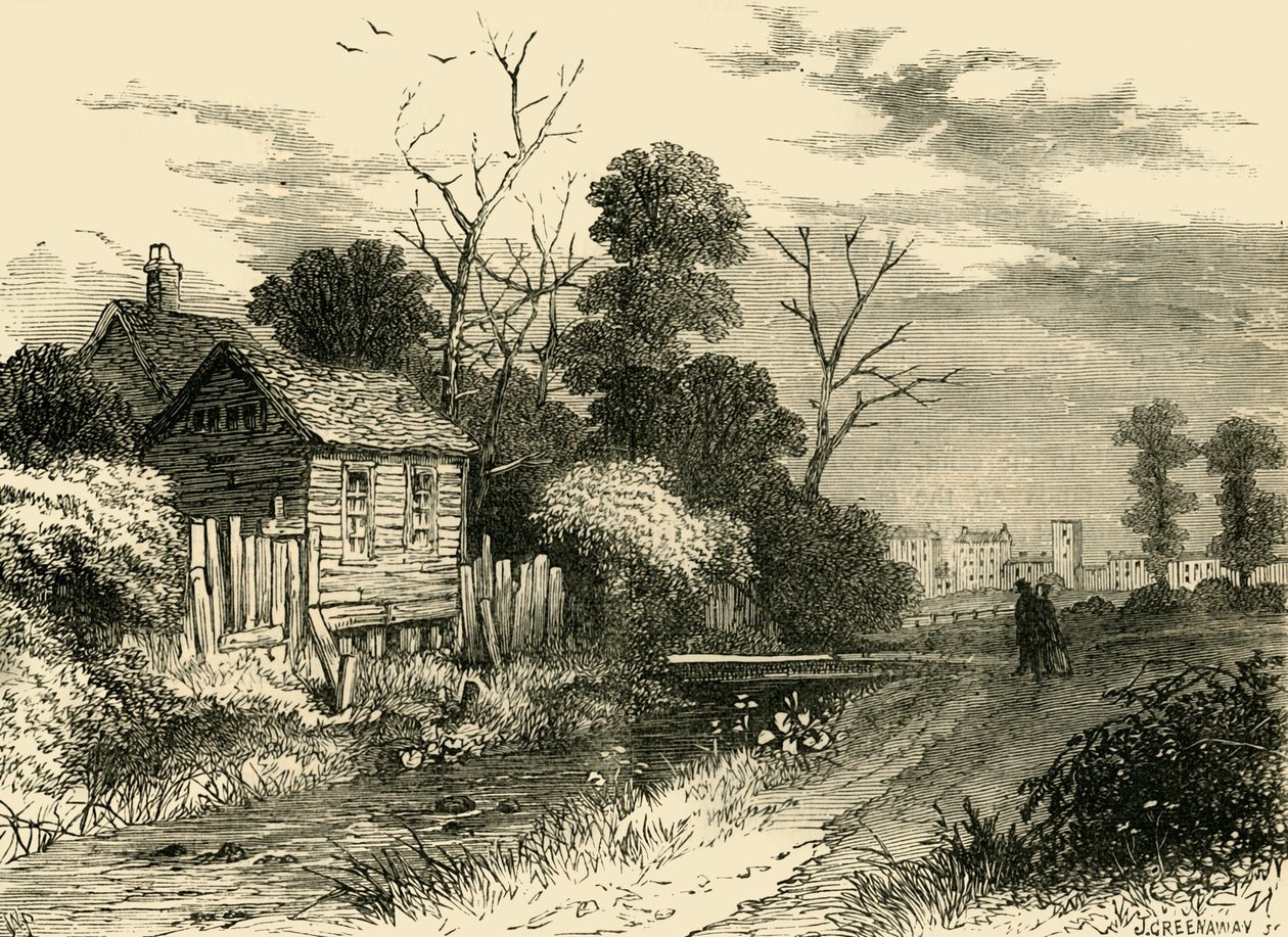 نهر الأسطول ، بالقرب من سانت بانكراس ، 1825 ، c1876. بواسطة غير معروف