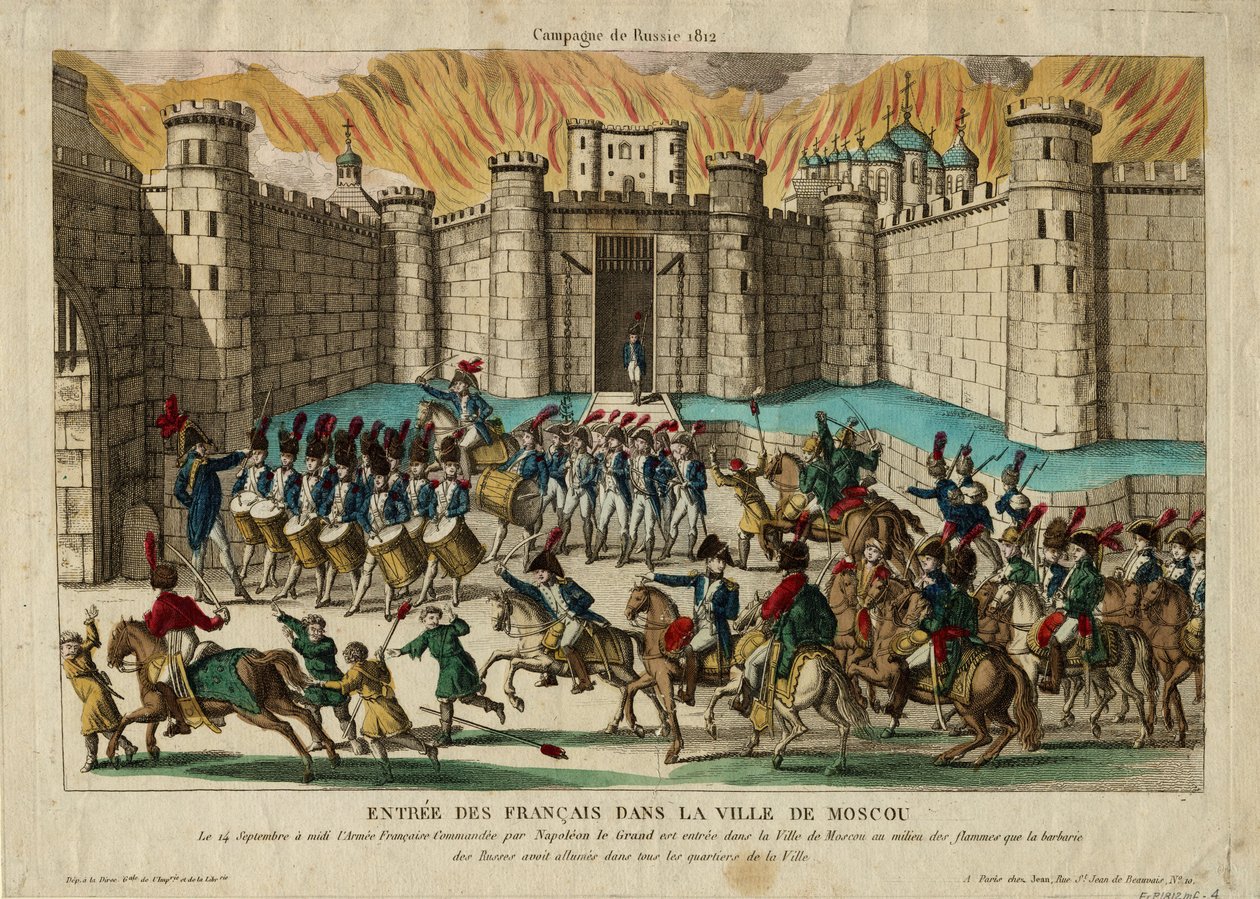 دخول الفرنسيين إلى موسكو ، 1812 بواسطة غير معروف