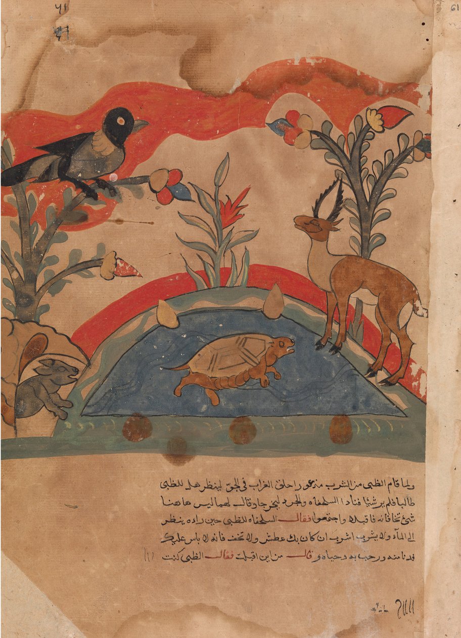 أصبح الغزال أصدقاء مع الغراب والفأر والسلحفاة ... ، القرن الثامن عشر. بواسطة غير معروف