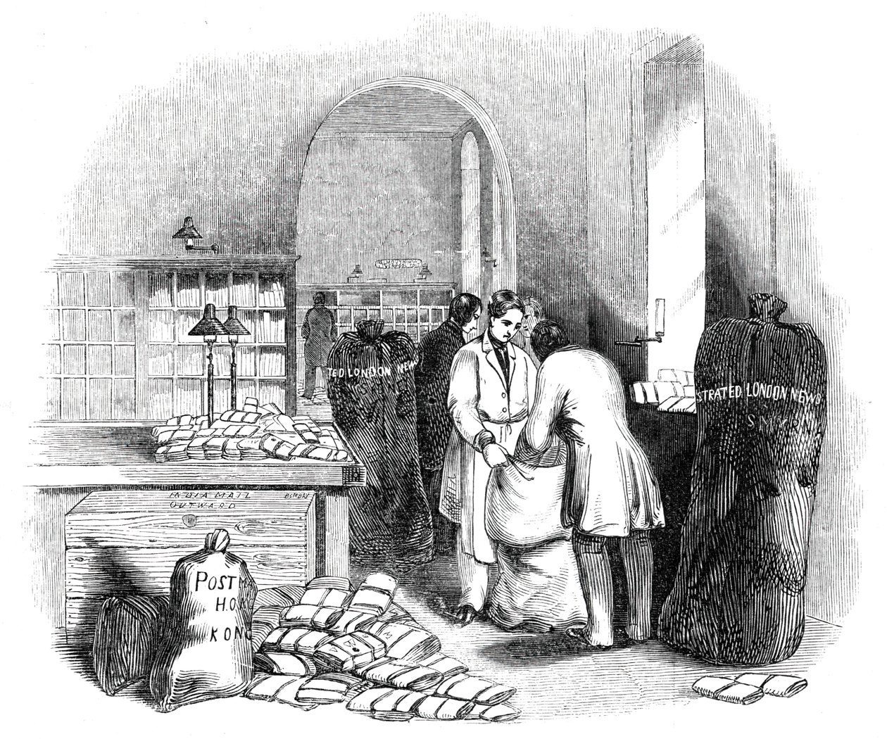 مكتب البريد العام ، تعبئة البريد الهندي ، 1844. بواسطة غير معروف