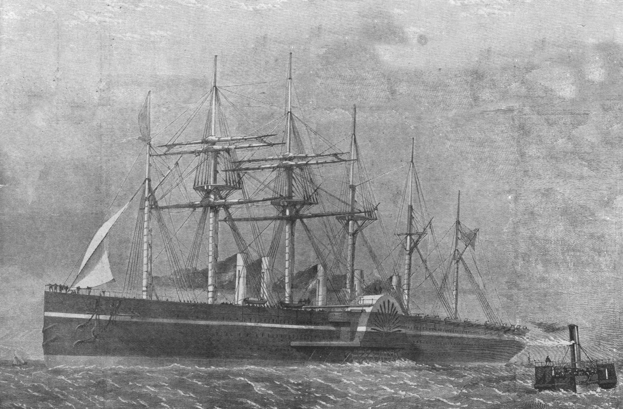The Great Eastern ، 1860: السفينة تغادر ساوثامبتون في رحلتها الأولى ، 17 يونيو 1901. بواسطة غير معروف