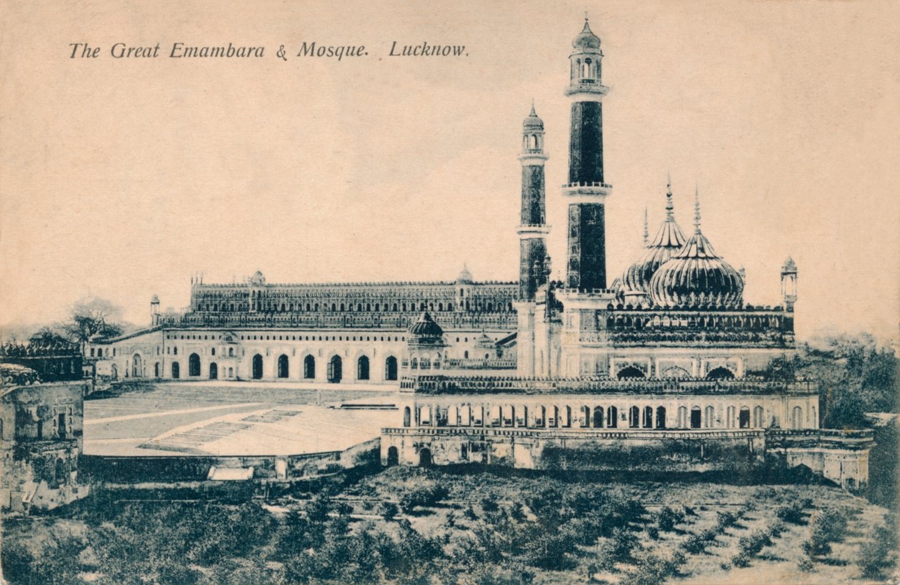 المسجد الكبير والمسجد. لكناو ، c1900 بواسطة غير معروف