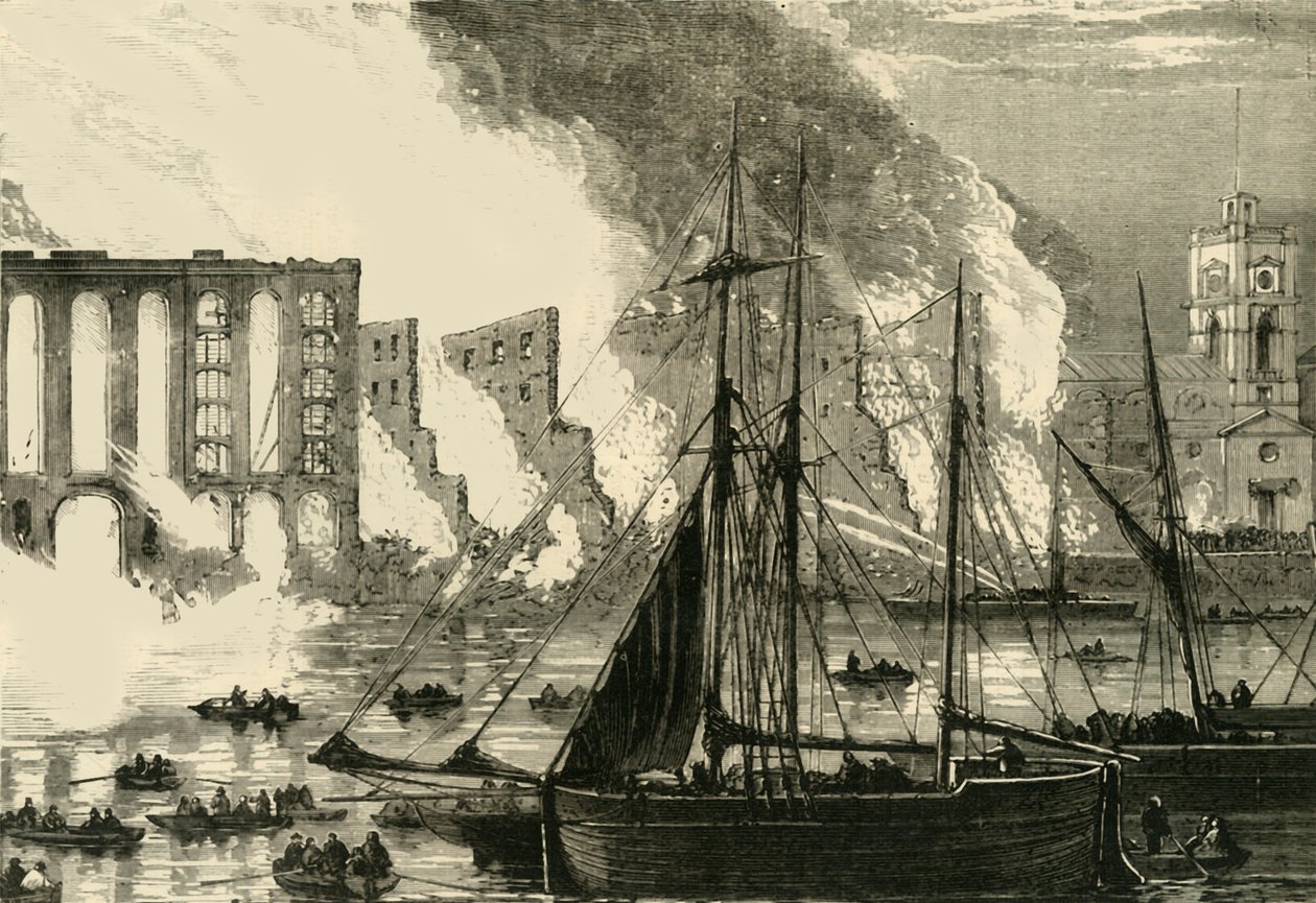 الحريق العظيم في شارع Cottons Wharf Tooley ، 1861 ، c1878. بواسطة غير معروف