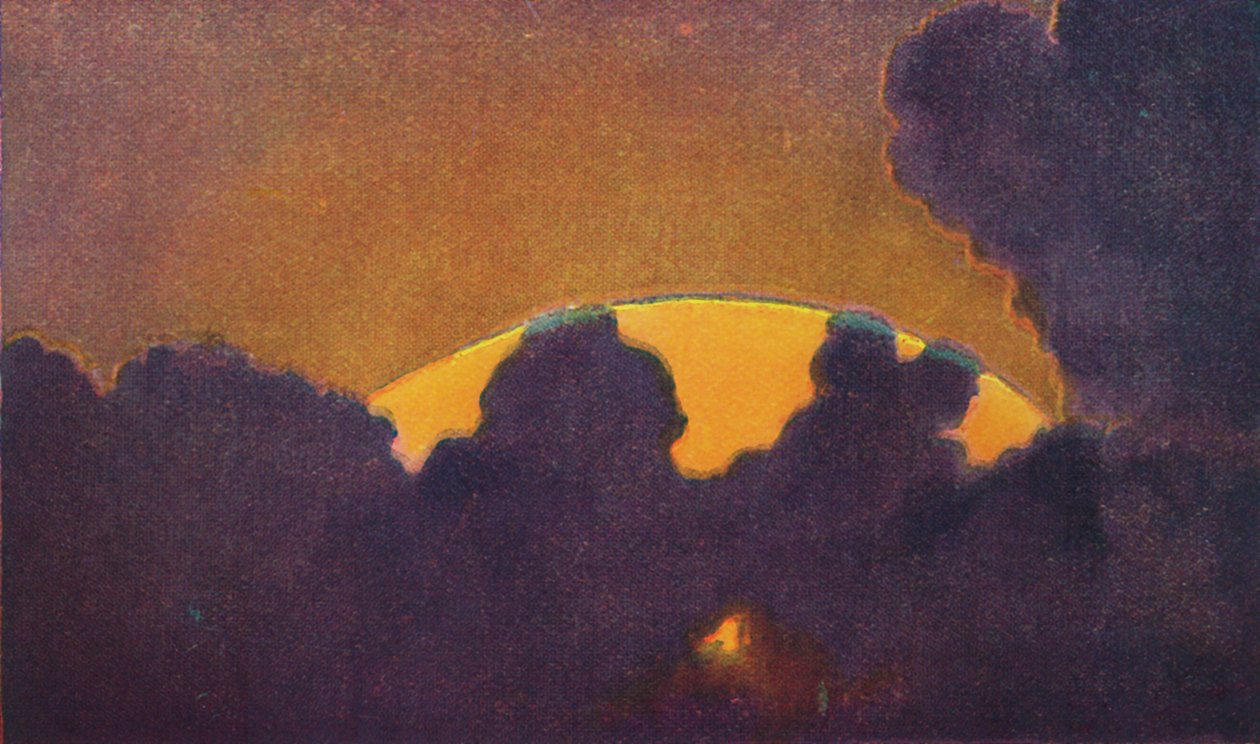 الفلاش الأخضر عند غروب الشمس ، أندر لون منشوري ينكسر بسبب الغلاف الجوي ، c1935 بواسطة غير معروف
