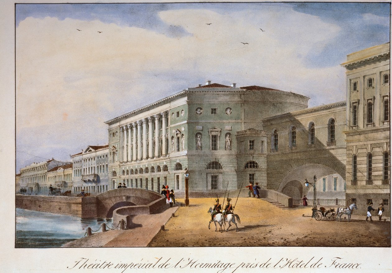 مسرح الأرميتاج في سان بطرسبرج ، 1840s. بواسطة غير معروف
