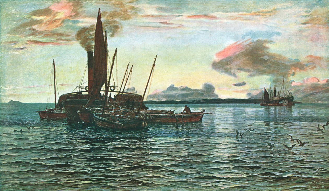 سوق الرنجة في البحر على بحيرة لوخ ، أرغيل ، 1884 ، c1902. بواسطة غير معروف