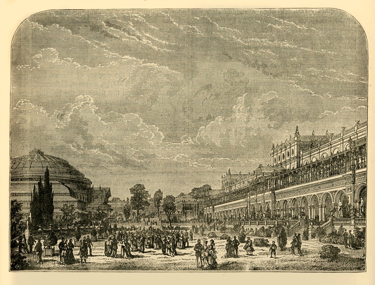 الحديقة البستانية ومبنى المعرض ، c1876. بواسطة غير معروف
