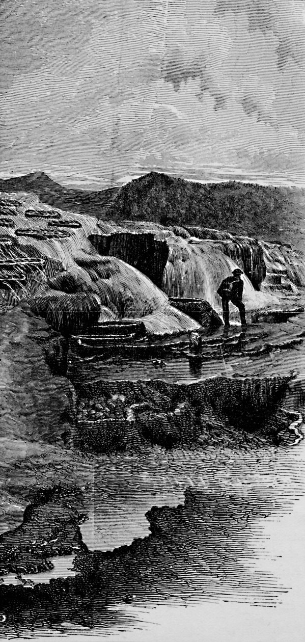 الينابيع الساخنة بالقرب من نهر جاردينرز ، 1883 بواسطة غير معروف