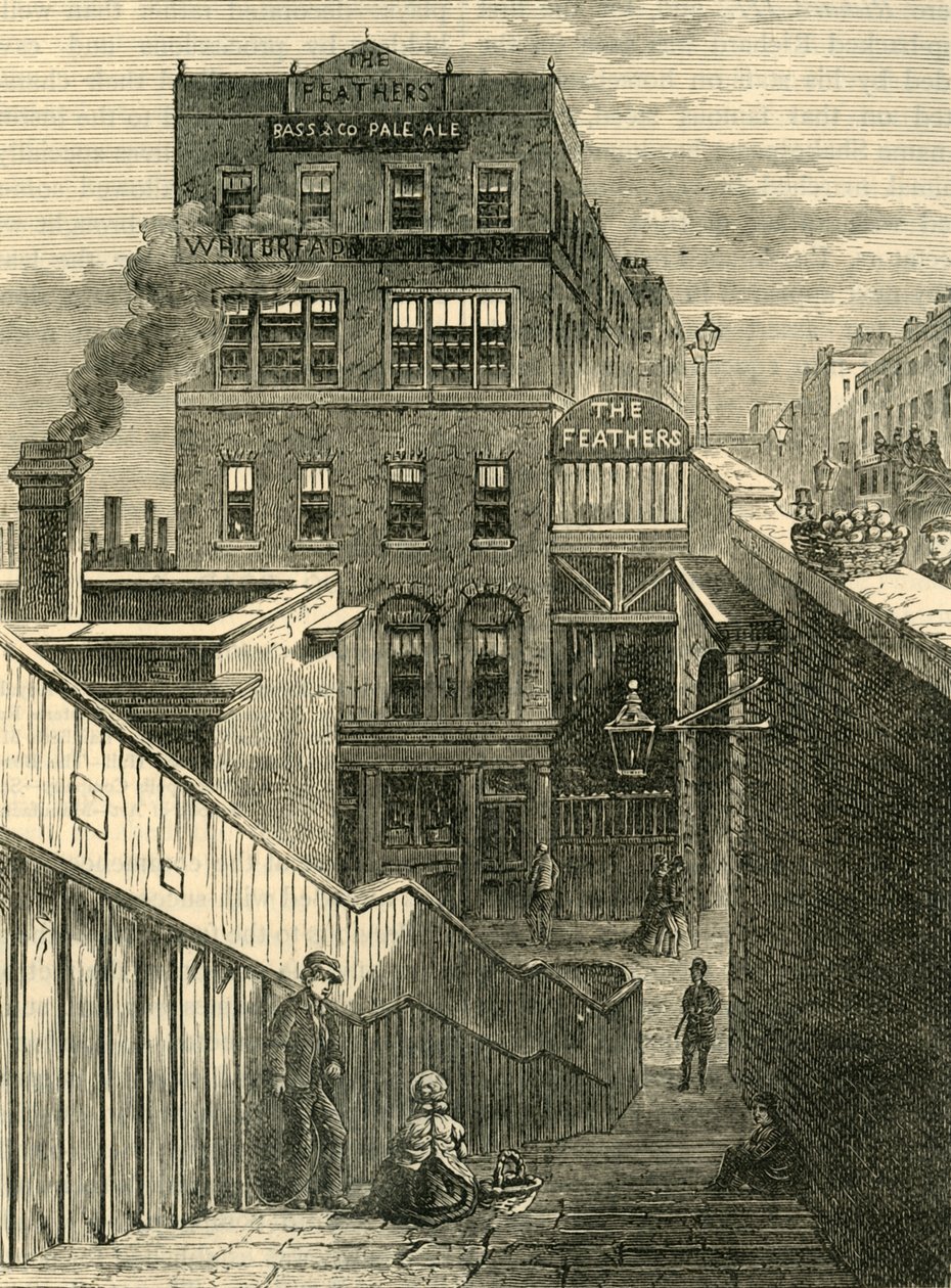 المنازل في طريق جسر واترلو ، c1878. بواسطة غير معروف