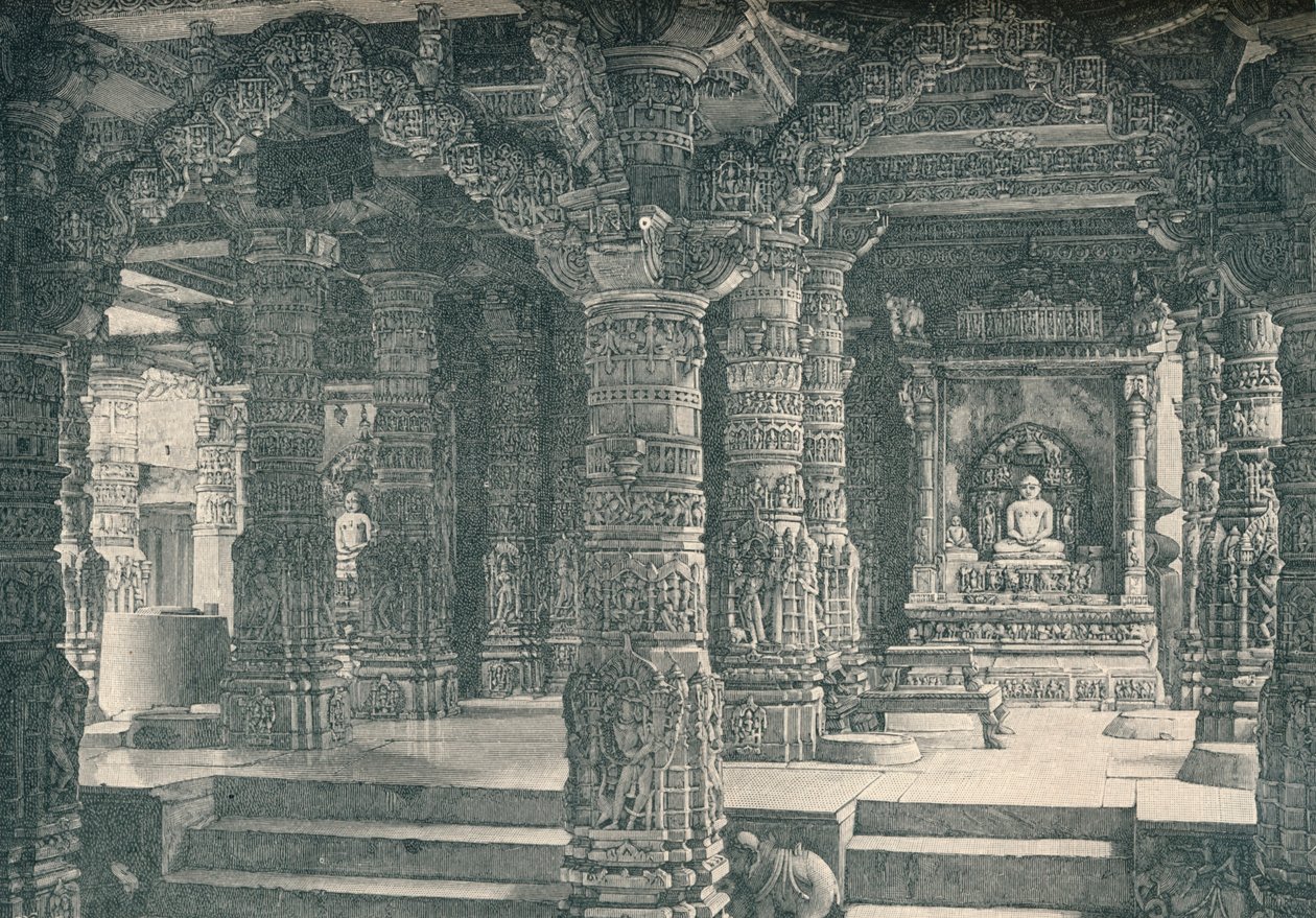 داخل معبد جاين في جبل أبو في راجبوتانا ، c1903 ، 1904 بواسطة غير معروف