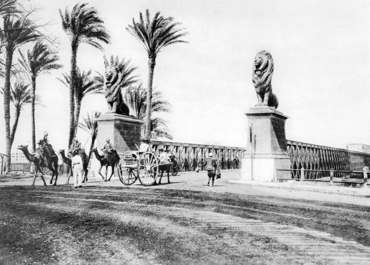 كوبري قصر النيل ، القاهرة ، مصر ، 1920 م بواسطة غير معروف