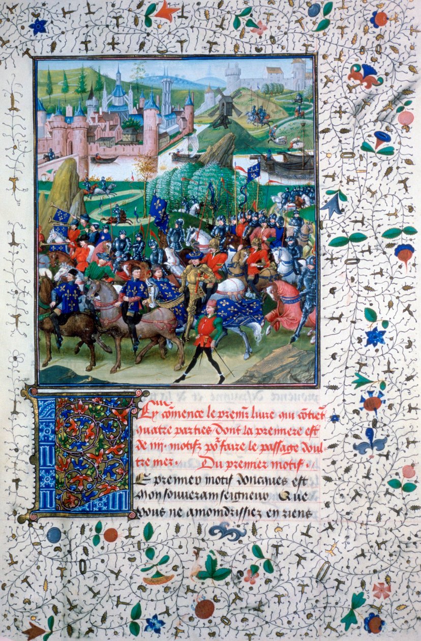 ملك فرنسا يغادر إلى الحروب الصليبية ، c1336 ، 1455 بواسطة غير معروف