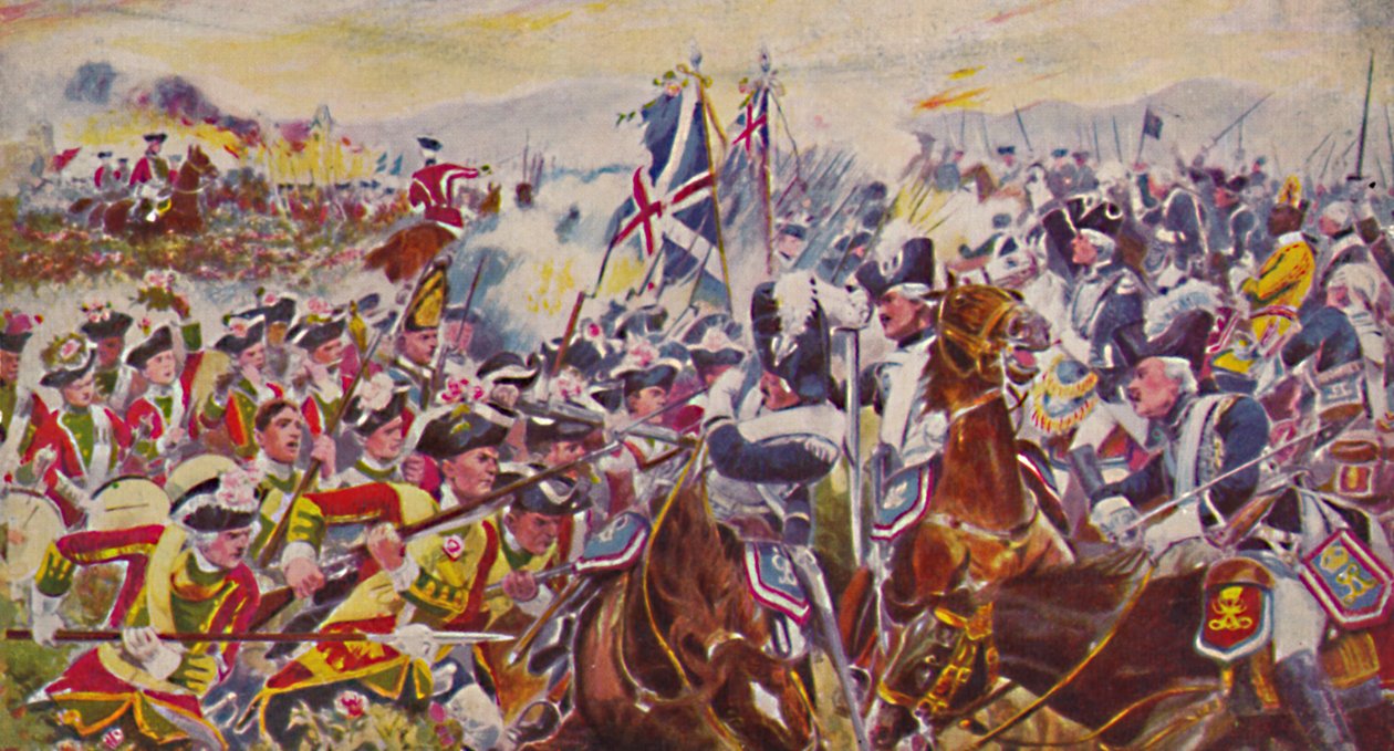 الملوك يمتلكون مشاة خفيفة في يوركشاير. المعركة في Rosefields في Minden ، 1759 ، 1939 بواسطة غير معروف