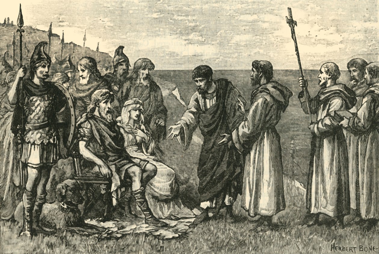 إنزال القديس أوغسطين في كينت ، 597 م ، 1890. بواسطة غير معروف