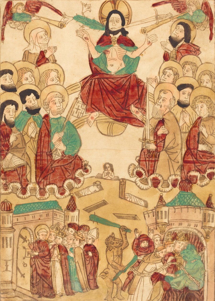 الدينونة الأخيرة مع الرسل ، ج. 1460. بواسطة غير معروف
