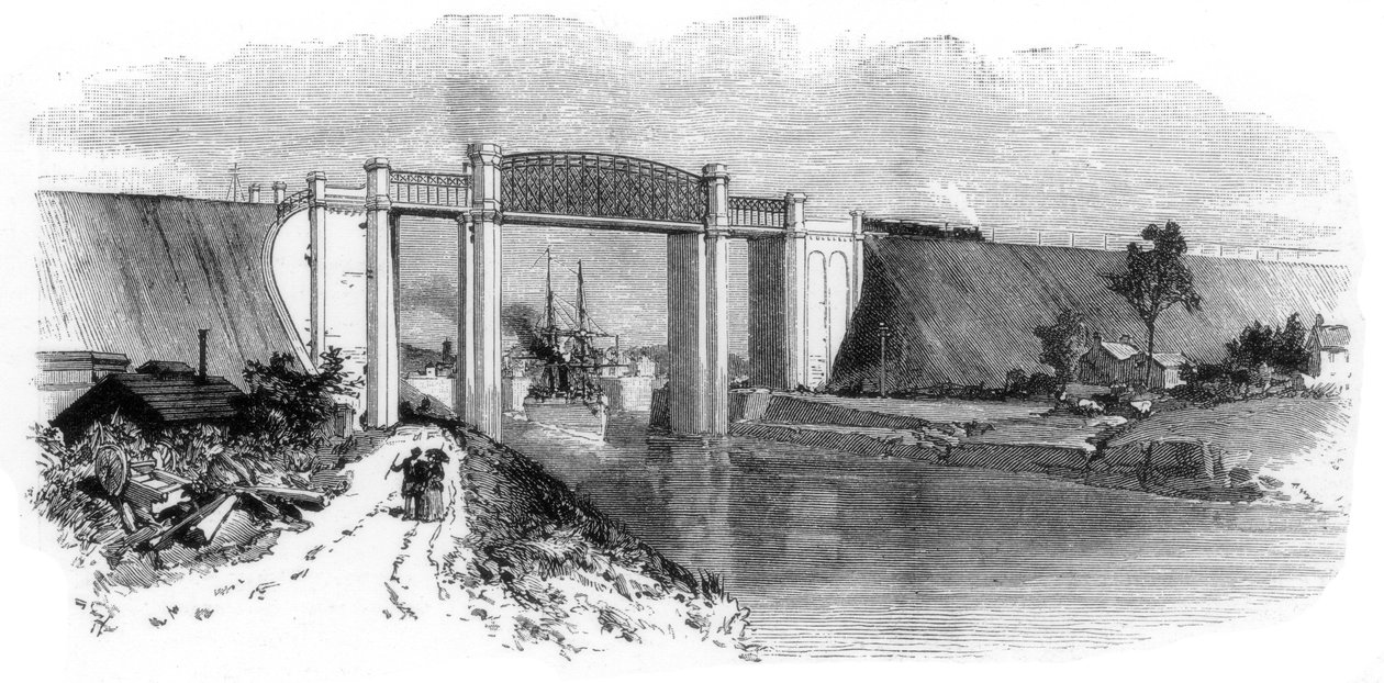 جسر لاتشفورد ، قناة مانشيستر شيب ، 1894 بواسطة غير معروف
