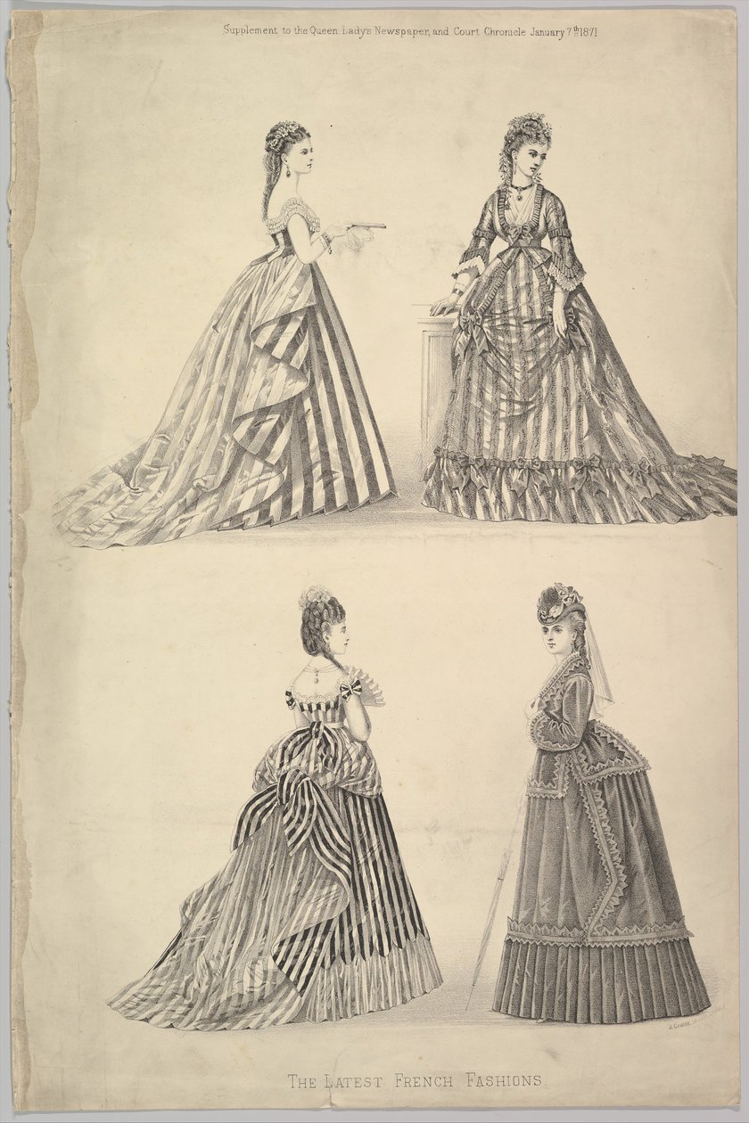 أحدث الموضات الفرنسية من The Queen ، The Ladys Newspaper and Court Chron ... ، 7 يناير 1871. بواسطة غير معروف
