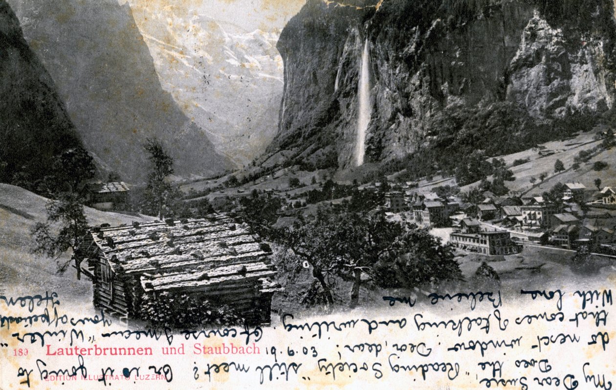 وادي لوتربرونن ، بيرنيز أوبرلاند ، سويسرا ، 1903 بواسطة غير معروف