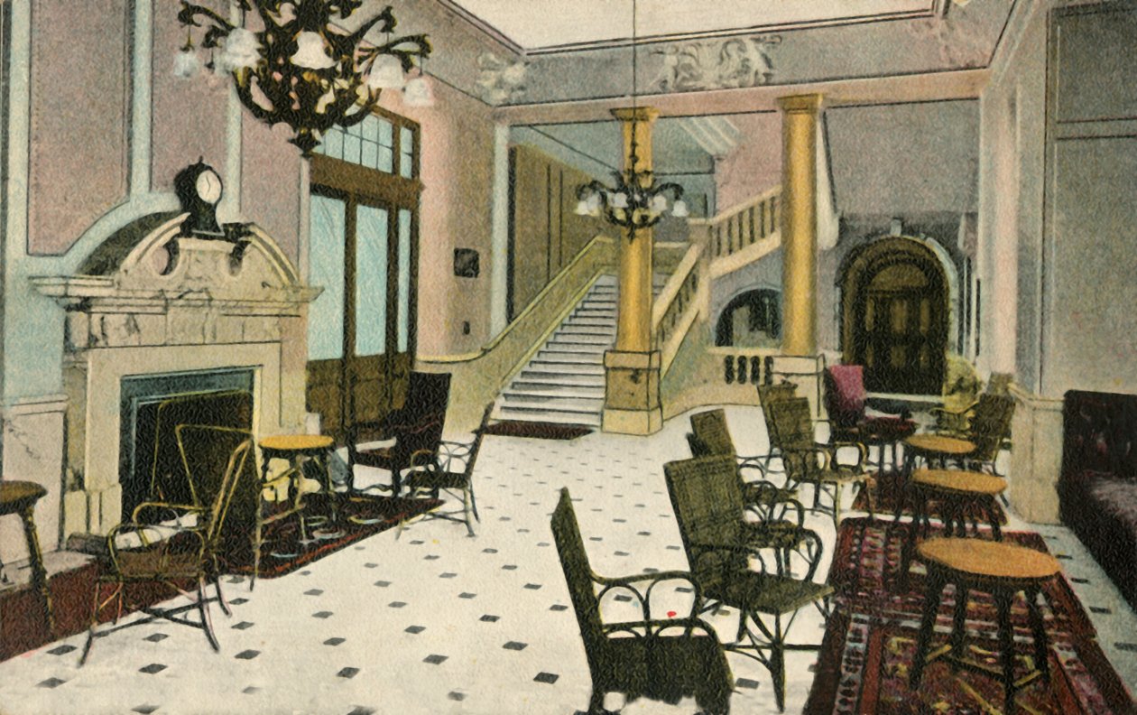 The Lounge، Abercorn Rooms، Liverpool Street Hotel، c1907. بواسطة غير معروف