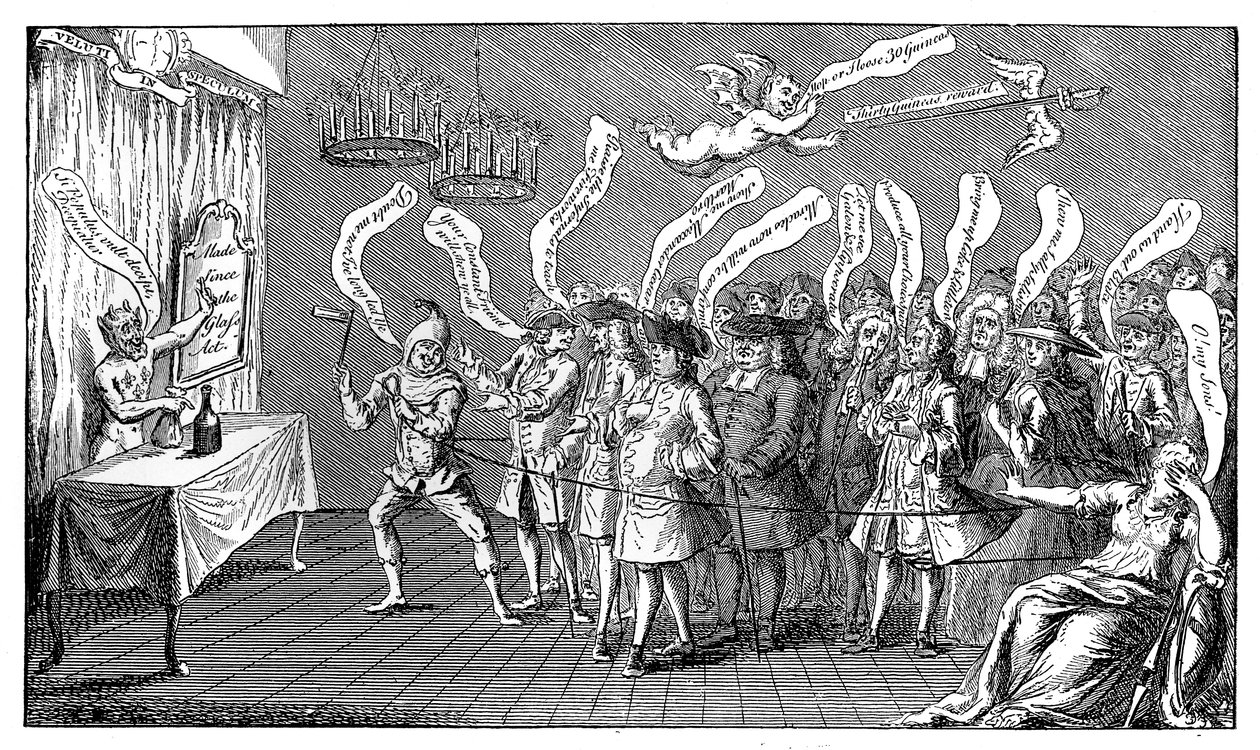 الساحر أو زجاجة Cungerer. Credulity الإنجليزية: أو ، Yere all Bottled ، 1749 بواسطة غير معروف