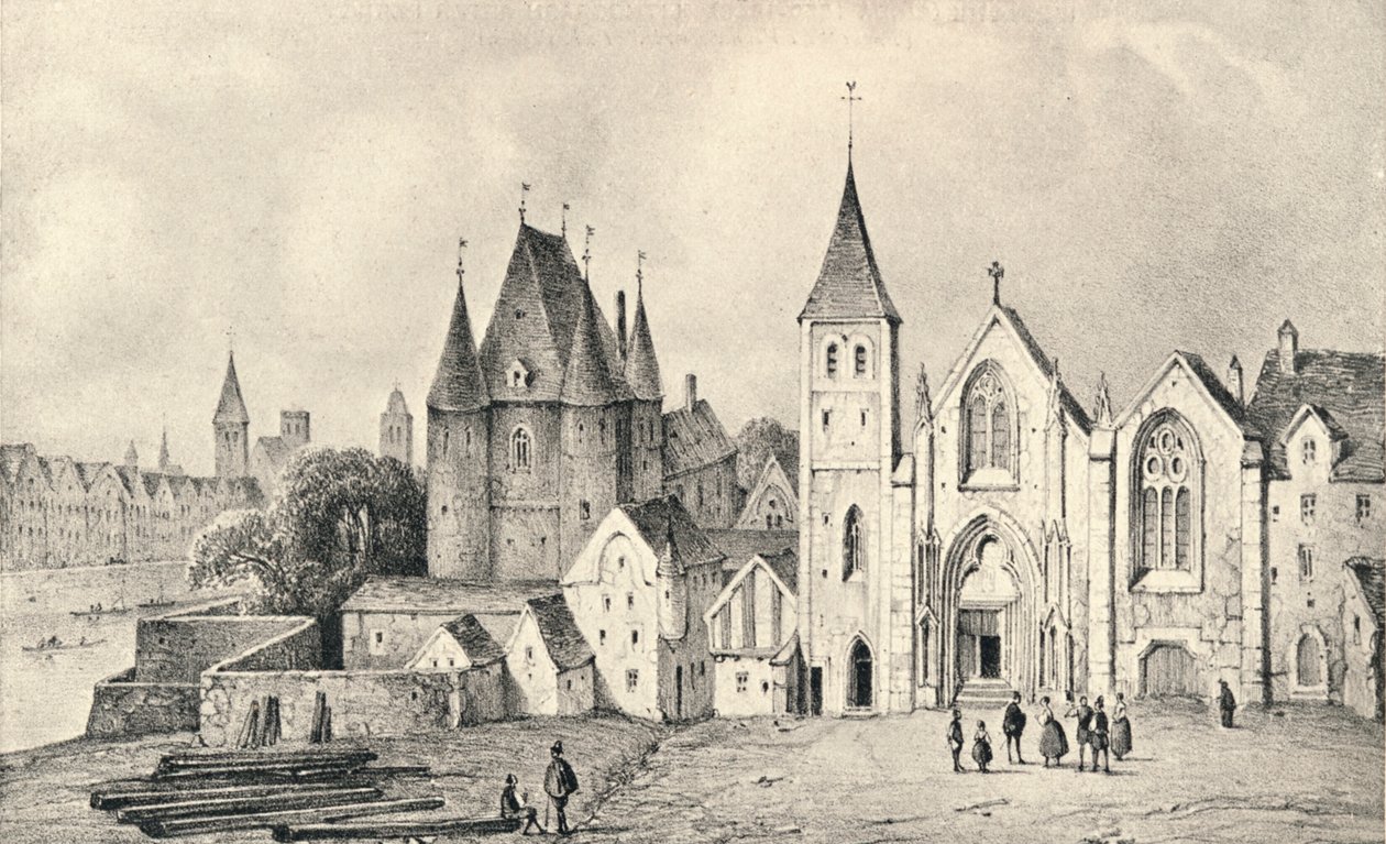 دار الملازم وكنيسة سانت لاندري عام 1540 ، 1915 بواسطة غير معروف