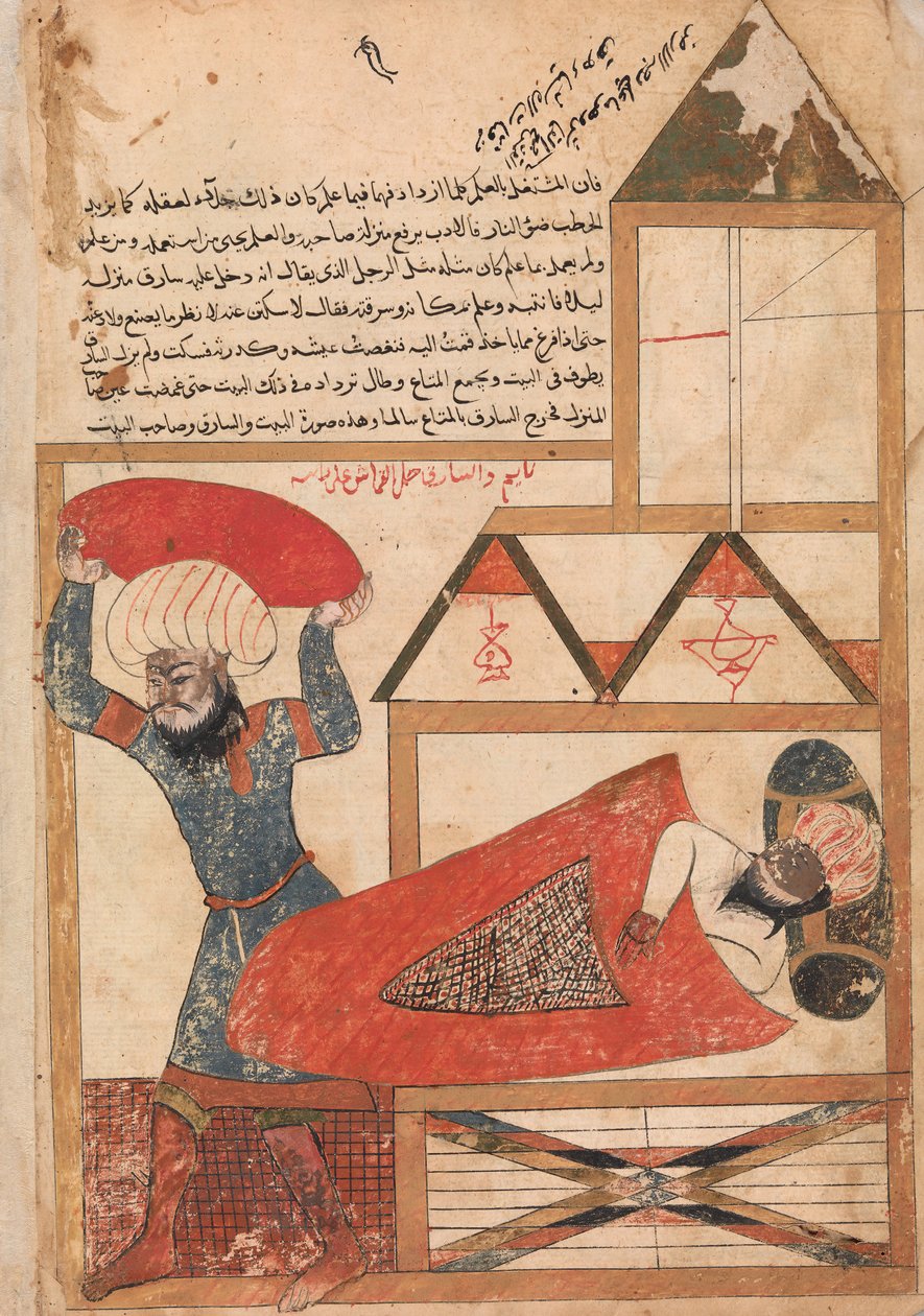 الرجل الذي يتظاهر بالنوم بينما يدخل اللص منزله ... القرن الثامن عشر. بواسطة غير معروف