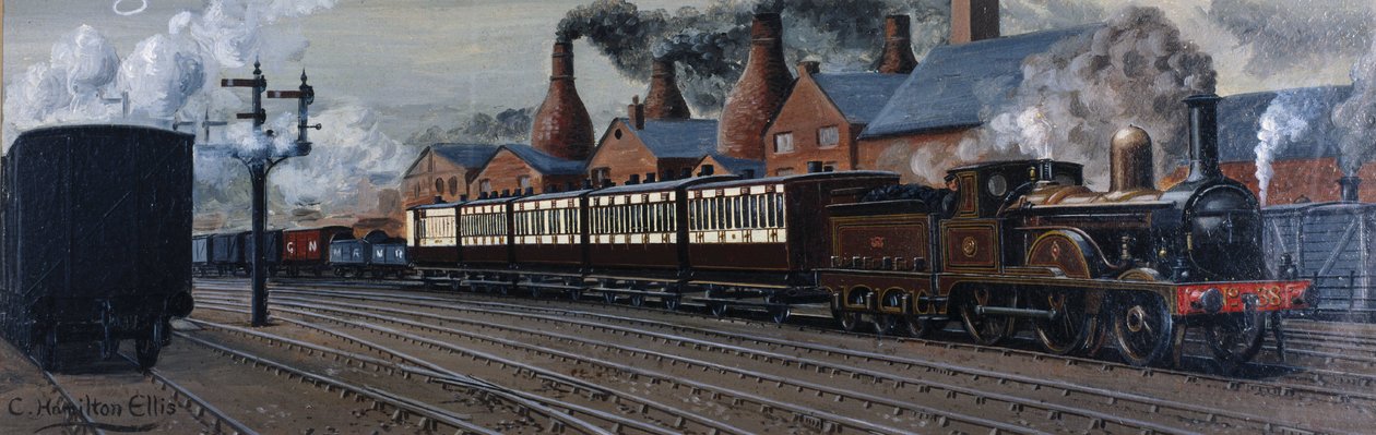 The Manchester Express بالقرب من Stoke-on-Trent بواسطة غير معروف