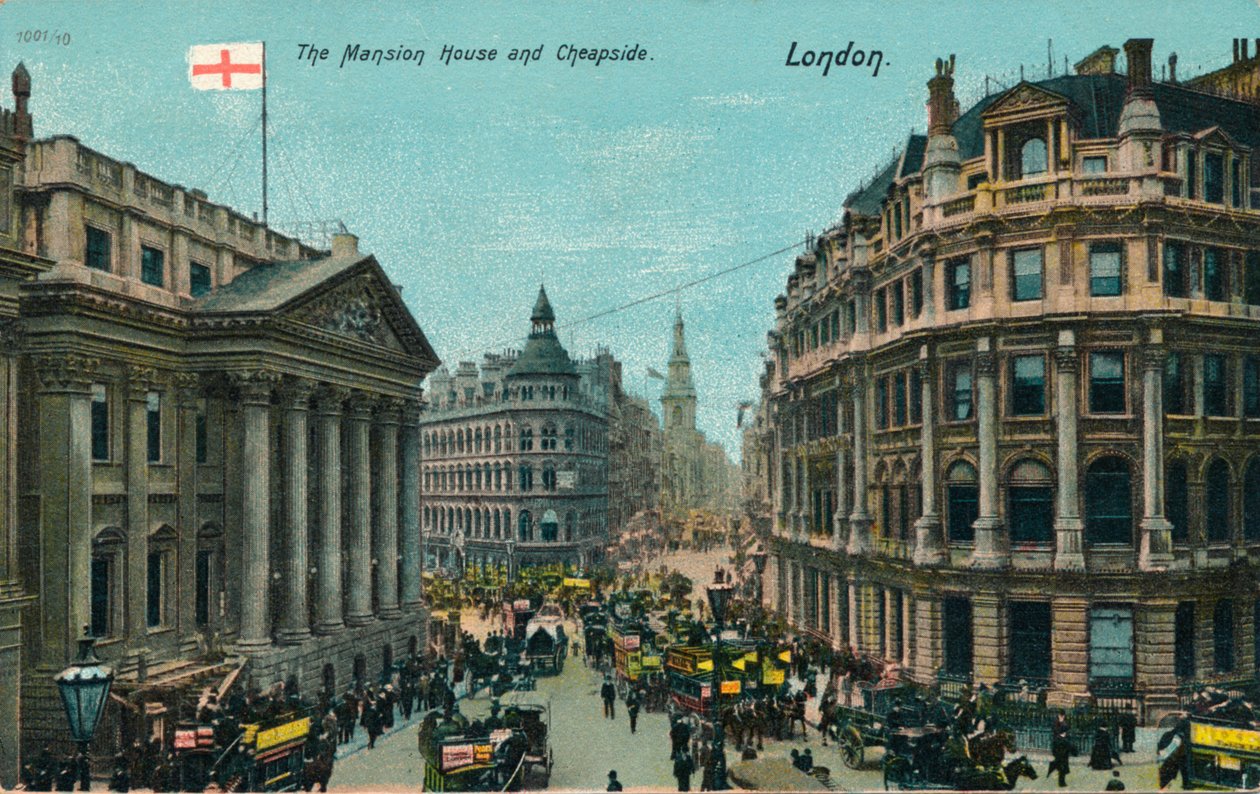 The Mansion House and Cheapside ، لندن ، c1910 بواسطة غير معروف