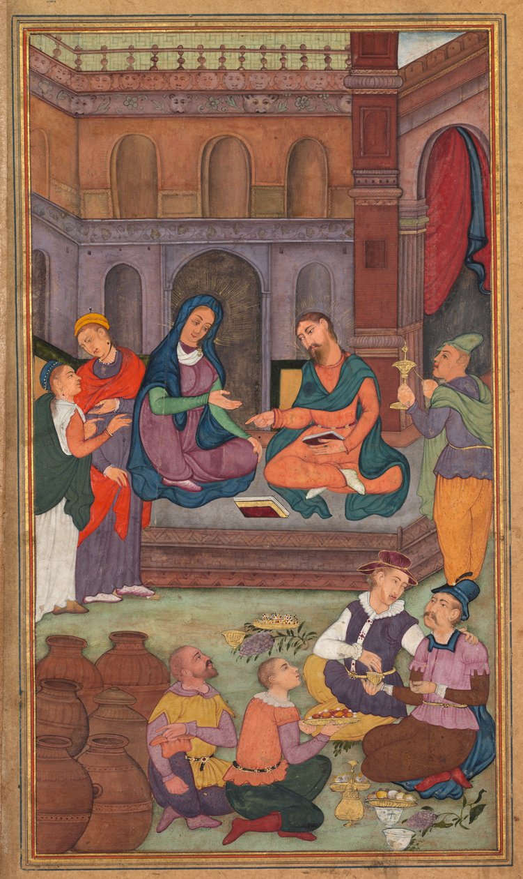 الزواج في قانا ، من مرآة قداسة ميرات القدس للأب جيروم كزافييه ، 1602-1604. بواسطة غير معروف