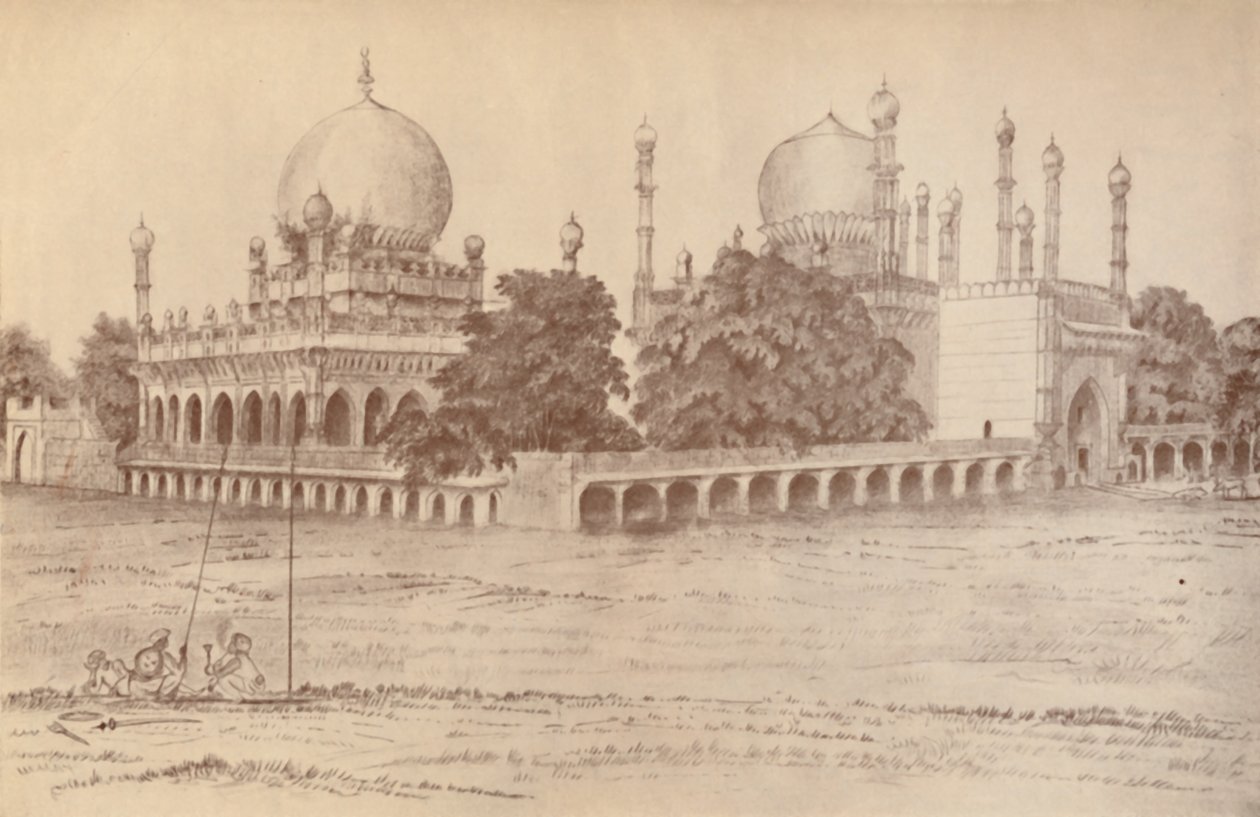 ضريح إبراهيم شاه ، ملك بيجابور ، في بيجابور ، 1821 ، 1936. بواسطة غير معروف
