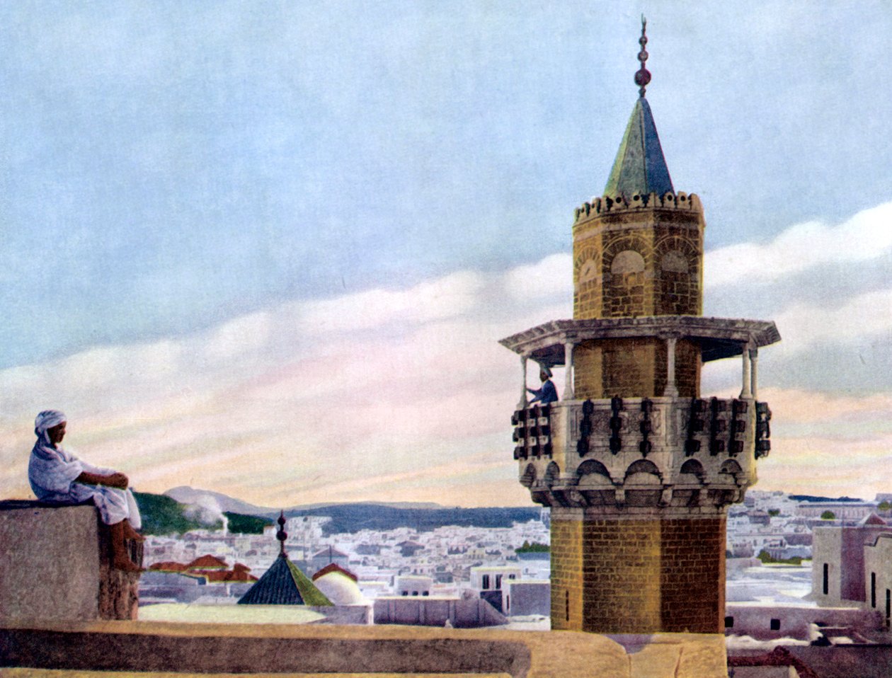 المؤذن في مئذنته يدعو المؤمنين للصلاة ، 1926 بواسطة غير معروف