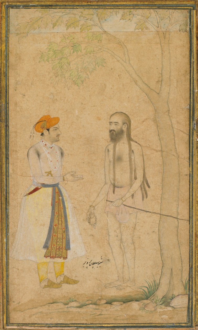 الأمير المغولي بارفيز ورجل مقدس ، كاليفورنيا. 1610. بواسطة غير معروف