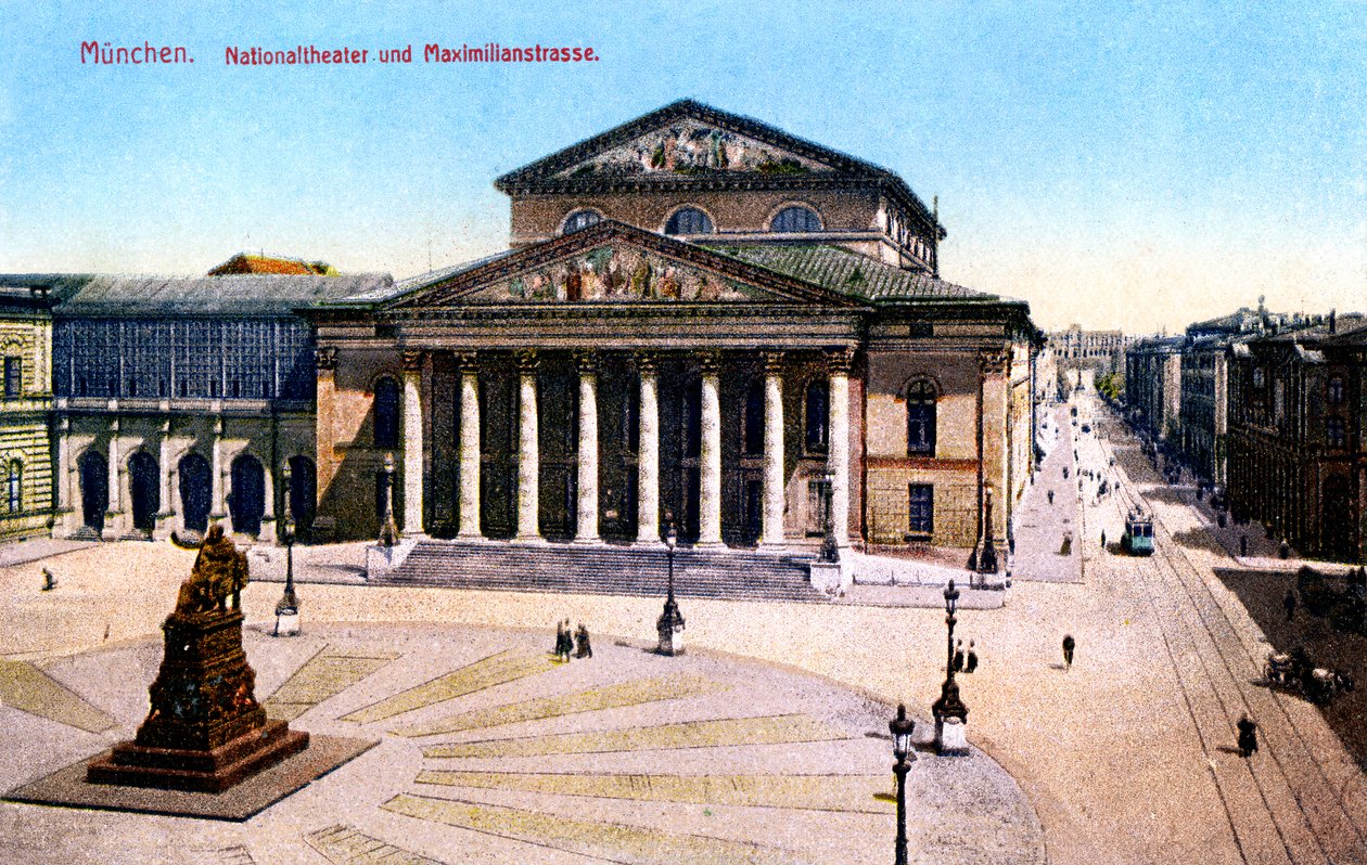 المسرح الوطني و Maximilian Strasse ، ميونيخ ، ألمانيا ، 1925 بواسطة غير معروف