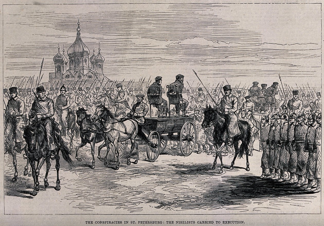 حمل العدميون إلى الإعدام في سانت بطرسبرغ ، كاليفورنيا 1881 بواسطة غير معروف