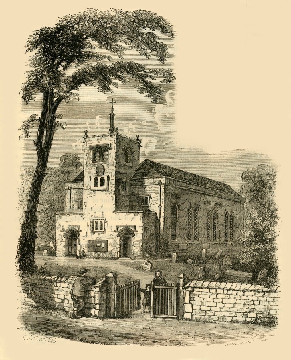 الكنيسة القديمة ، Highgate ، 1830 ، c1876. بواسطة غير معروف