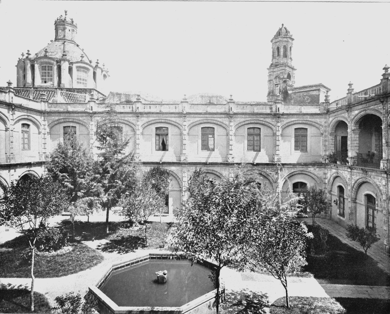 دير سان هيبوليتو القديم ، مكسيكو سيتي ، المكسيك ، c1900. بواسطة غير معروف
