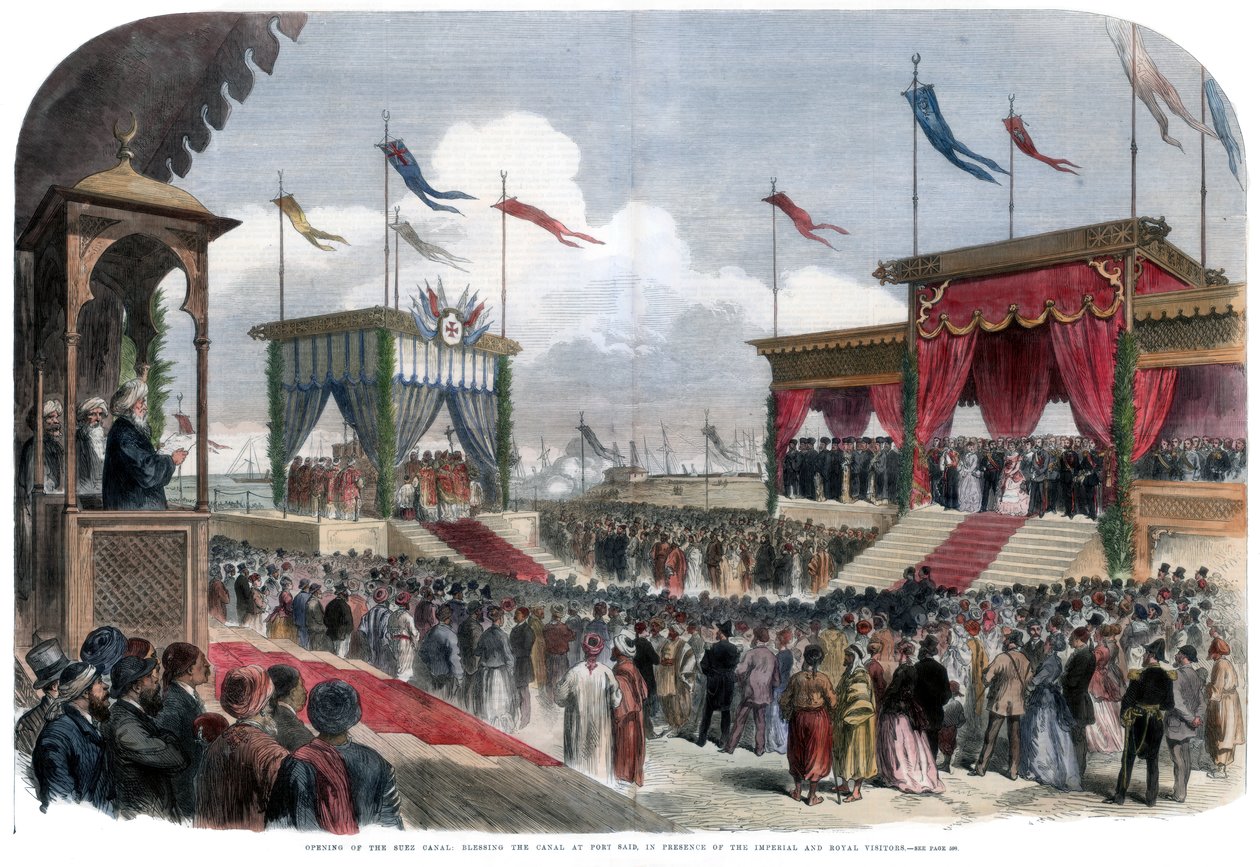 افتتاح قناة السويس ، بورسعيد ، مصر ، 17 نوفمبر 1869 بواسطة غير معروف