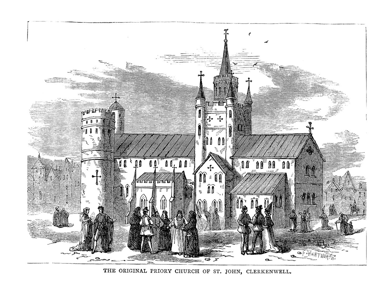 كنيسة Priory الأصلية للقديس يوحنا ، 1878 بواسطة غير معروف