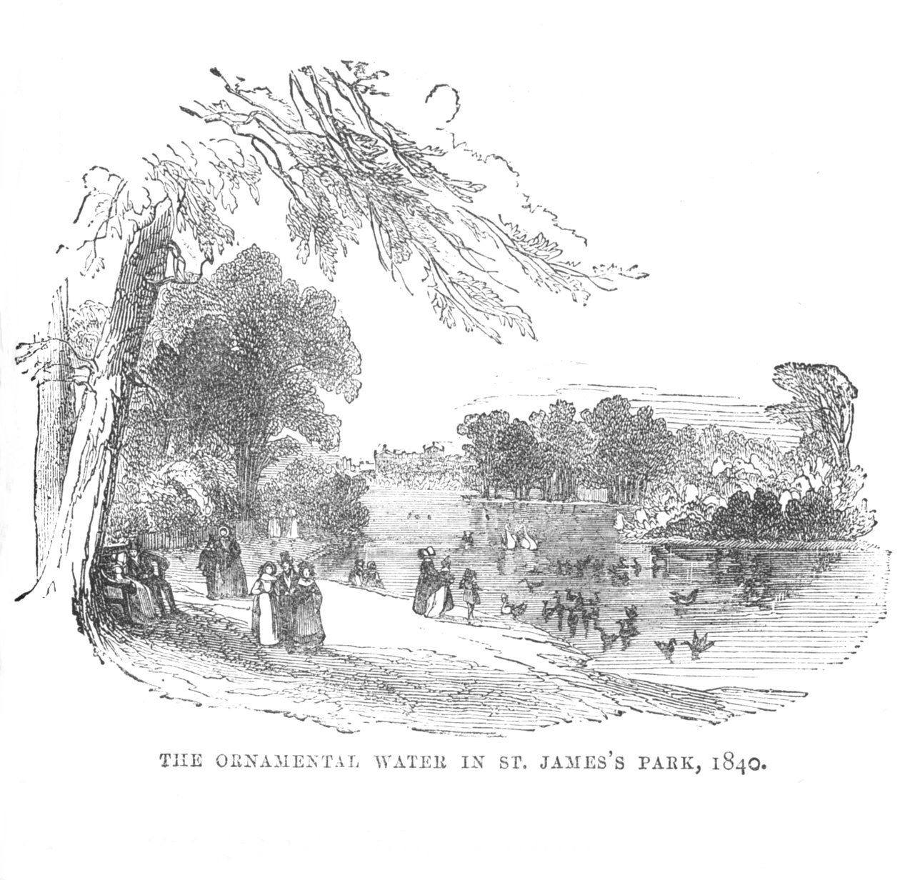 مياه الزينة في سانت جيمس بارك ، 1840 ، c1870 بواسطة غير معروف