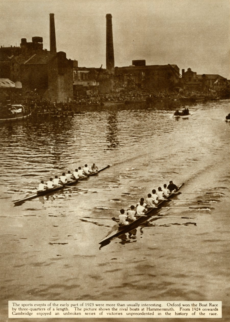 سباق أكسفورد وكامبريدج للقوارب ، لندن ، 1923 ، 1935. بواسطة غير معروف