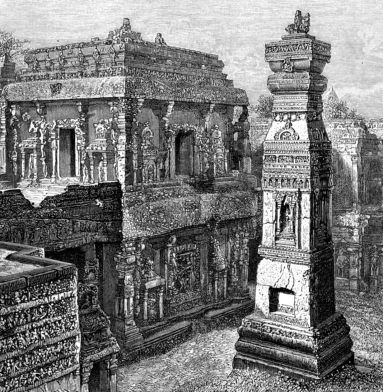 قصر كايلاش ، Ellora ، الهند ، 1895 بواسطة غير معروف