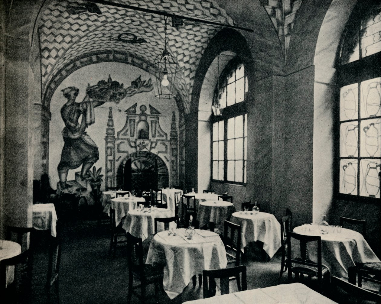 مطعم بينا دوكا ، غرفة الطعام الرئيسية ، c1928 بواسطة غير معروف