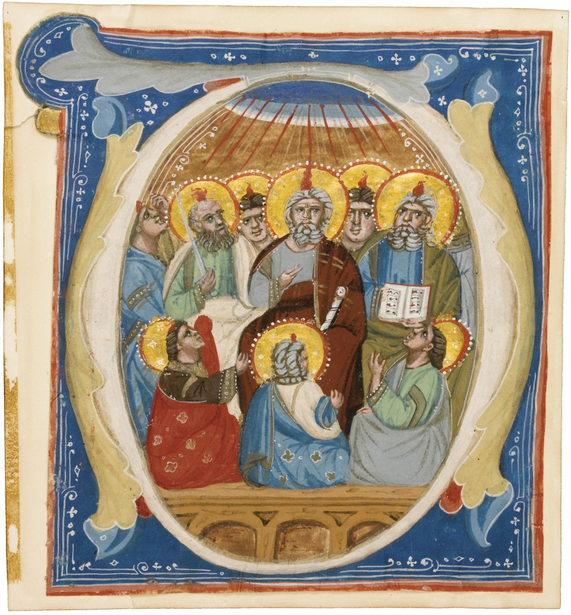 عيد العنصرة. O الأولي من Antiphoner ، ca 1320 بواسطة غير معروف