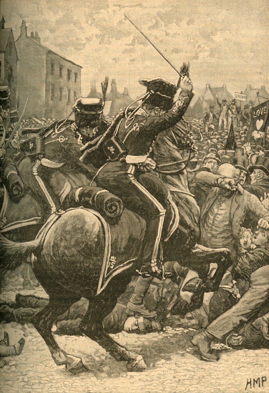مذبحة Peterloo: الأحرار يتقاضون الناس ، مانشستر ، 1819 c1890. بواسطة غير معروف